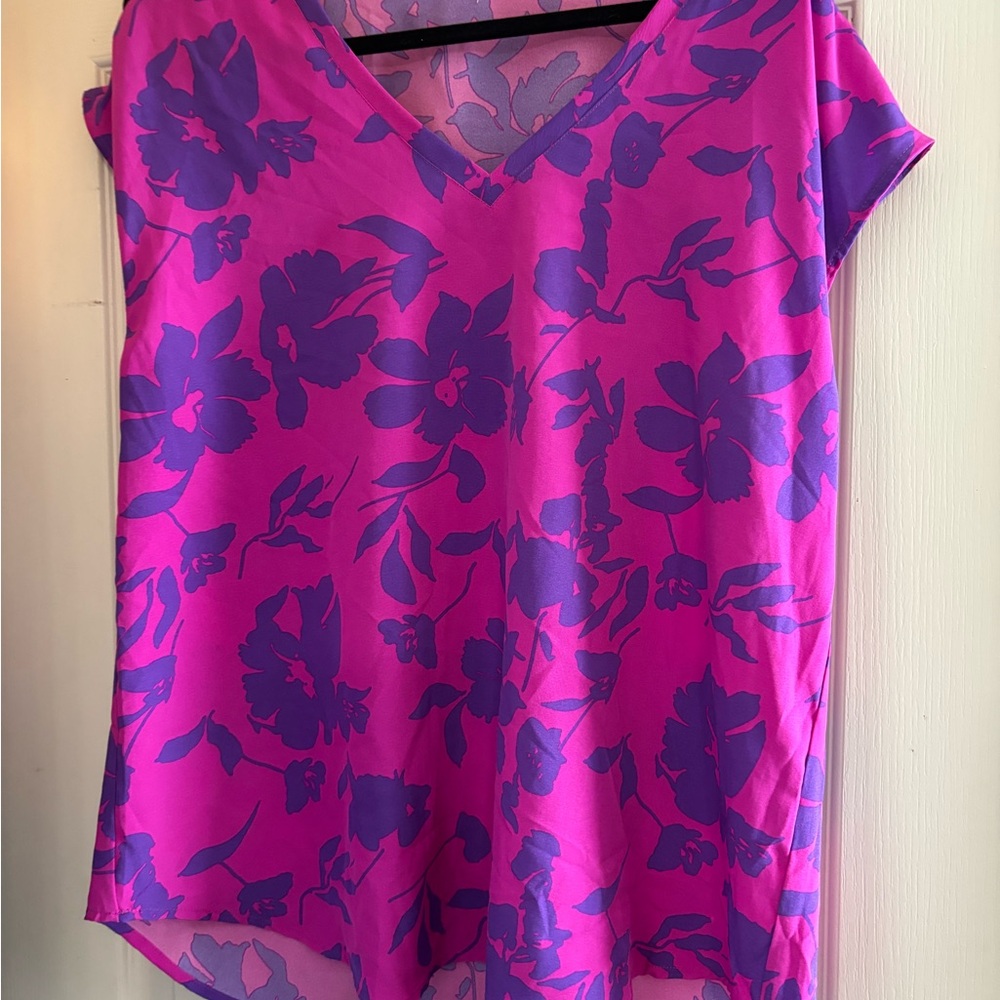 JODIFL Pink and Purple Graphic Blouse Relaxed Fit